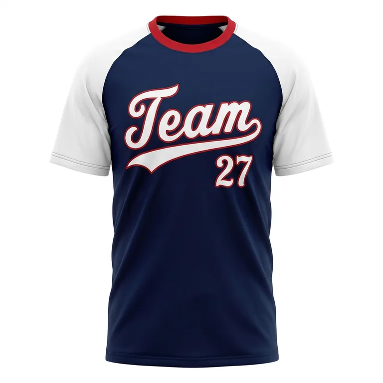 Custom baseball crew-neck game jerseys, front view