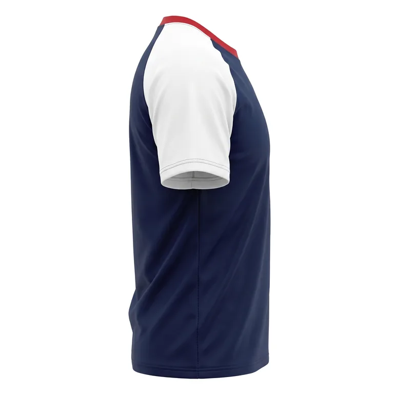 Custom baseball crew-neck game jerseys, right side view