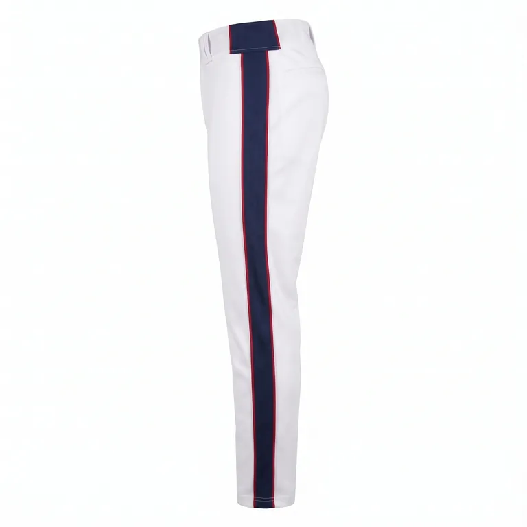 Custom baseball full-length game pants, right side view