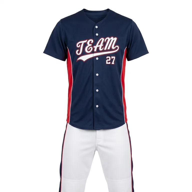 Custom baseball full uniform sets, front view