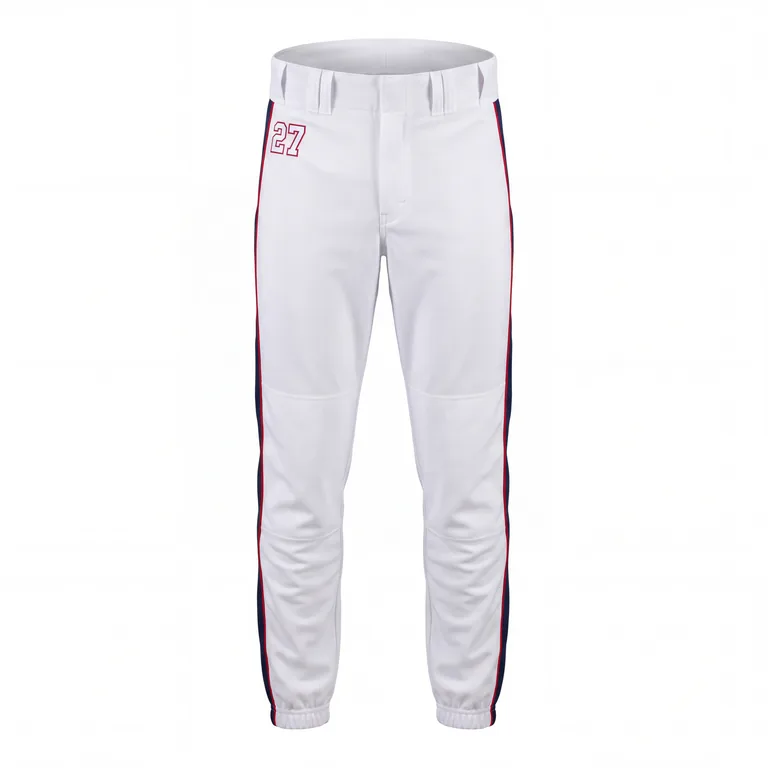 Custom baseball game pants, front view