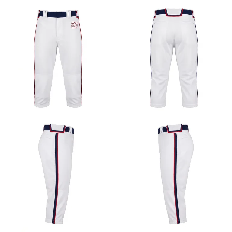Custom baseball knicker-cut pants, right side view