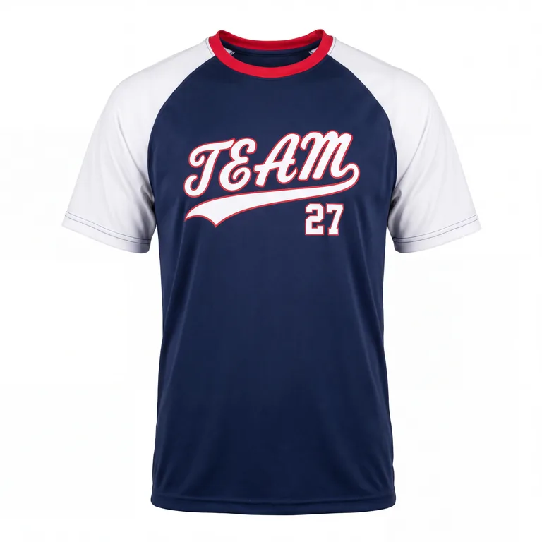 Custom baseball short-sleeve training tees, front view