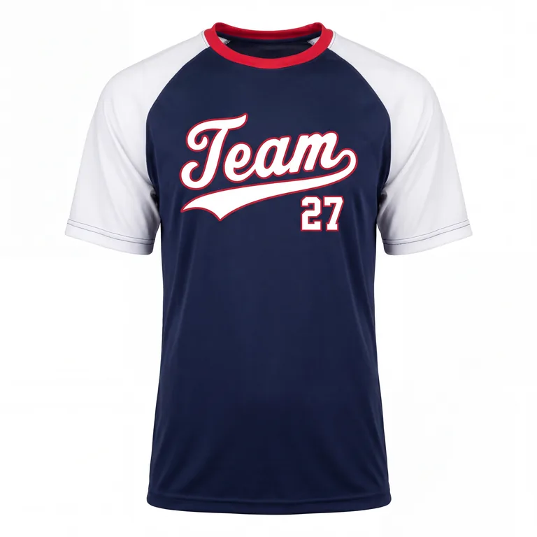 Custom baseball short-sleeve training tees, right side view