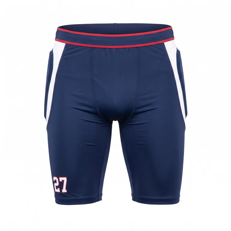 Custom baseball sliding shorts, front view