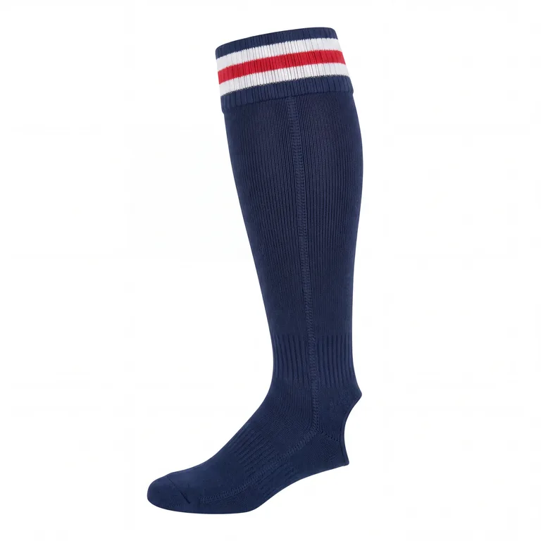 Custom baseball stirrup socks, right side view