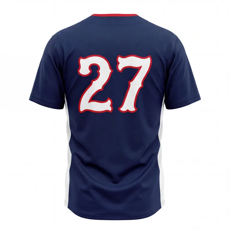 Custom baseball training jerseys, back view