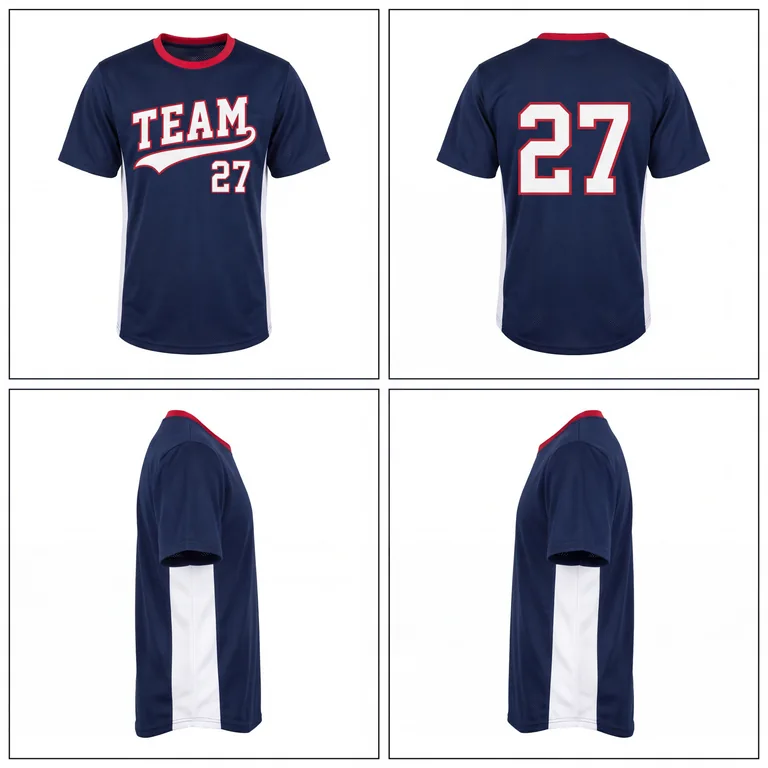 Custom baseball training jerseys, right side view