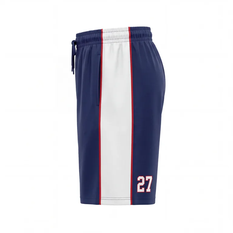 Custom baseball training shorts, left side view
