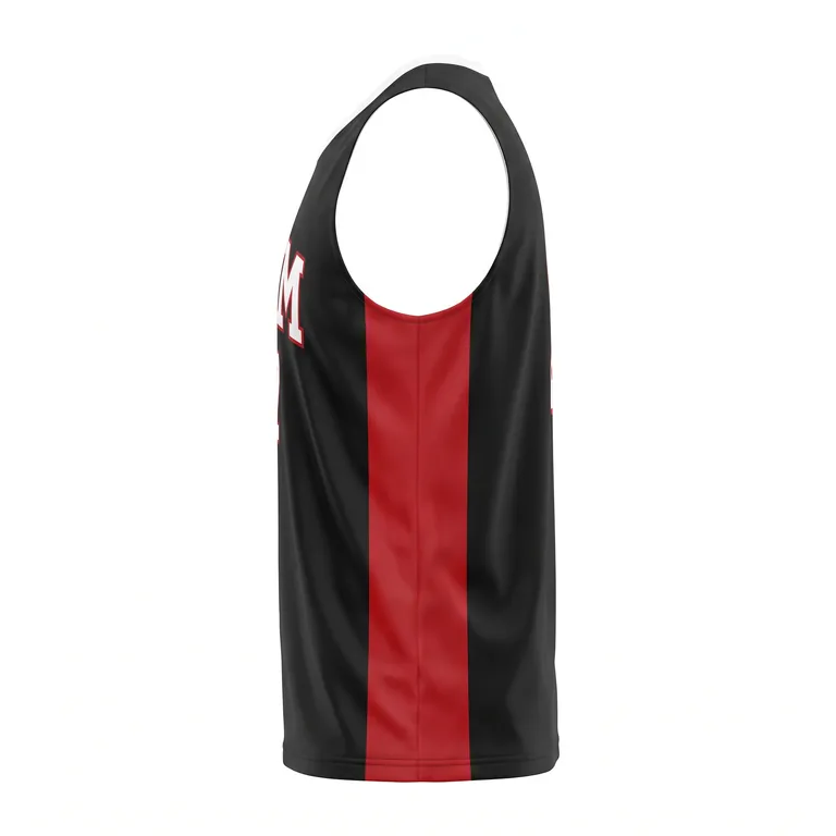 Custom basketball crew-neck reversible jerseys, right side view