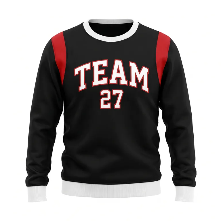 Custom basketball crew-neck team sweatshirts, front view