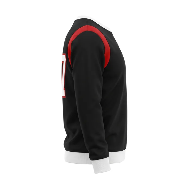 Custom basketball crew-neck team sweatshirts, left side view