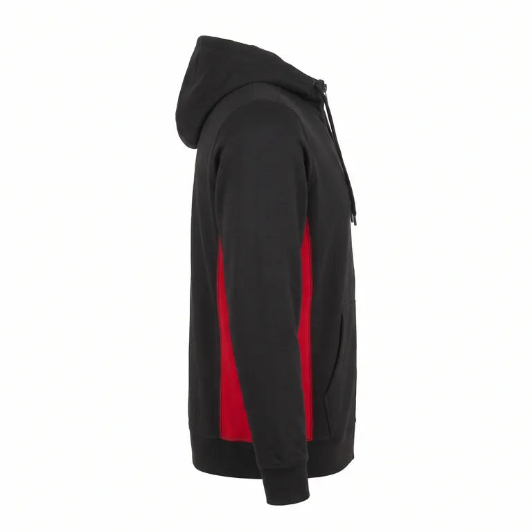 Custom basketball full-zip hooded jackets, left side view