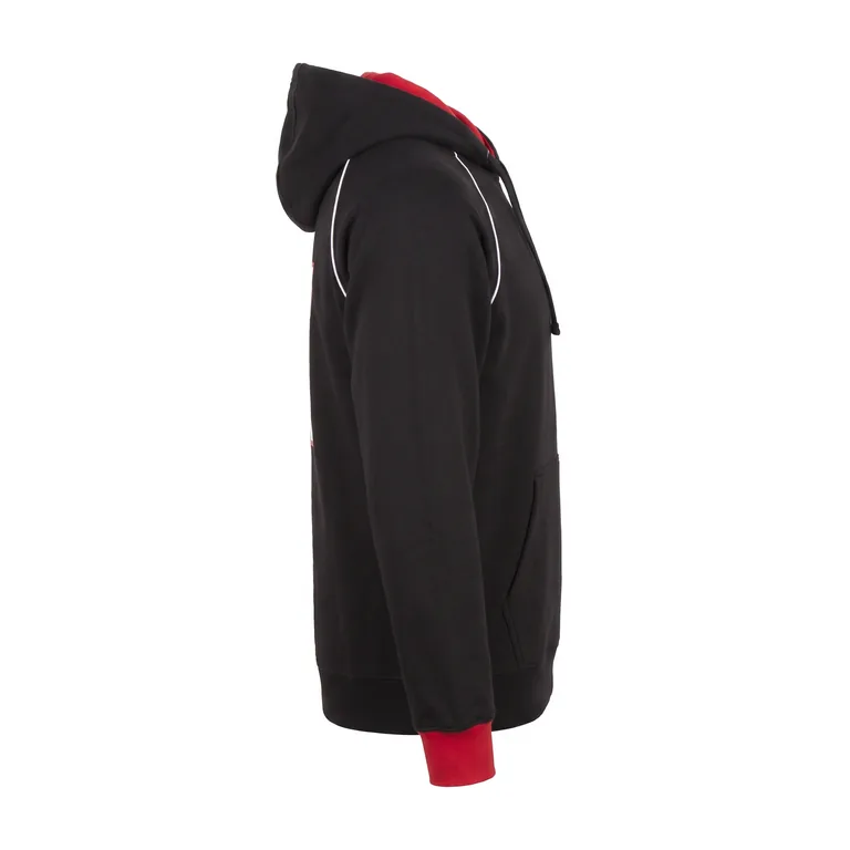 Custom basketball hooded pullovers, left side view