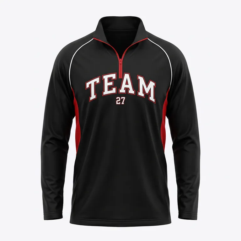 Custom basketball quarter-zip training jerseys, front view