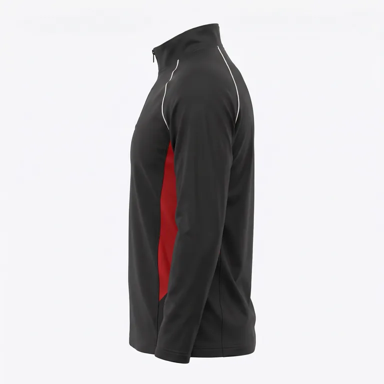 Custom basketball quarter-zip training jerseys, right side view