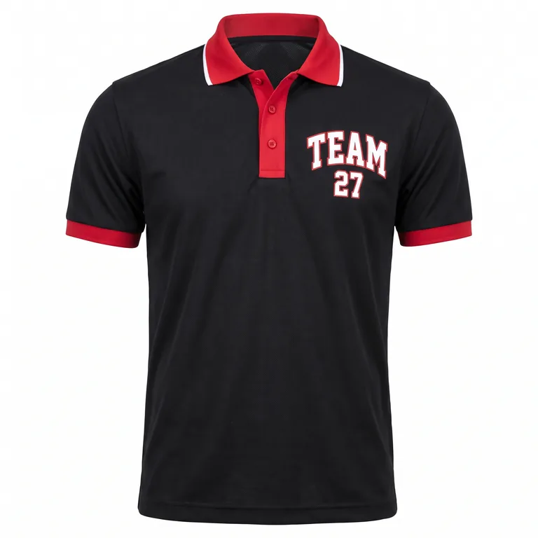 Custom basketball team polos, front view