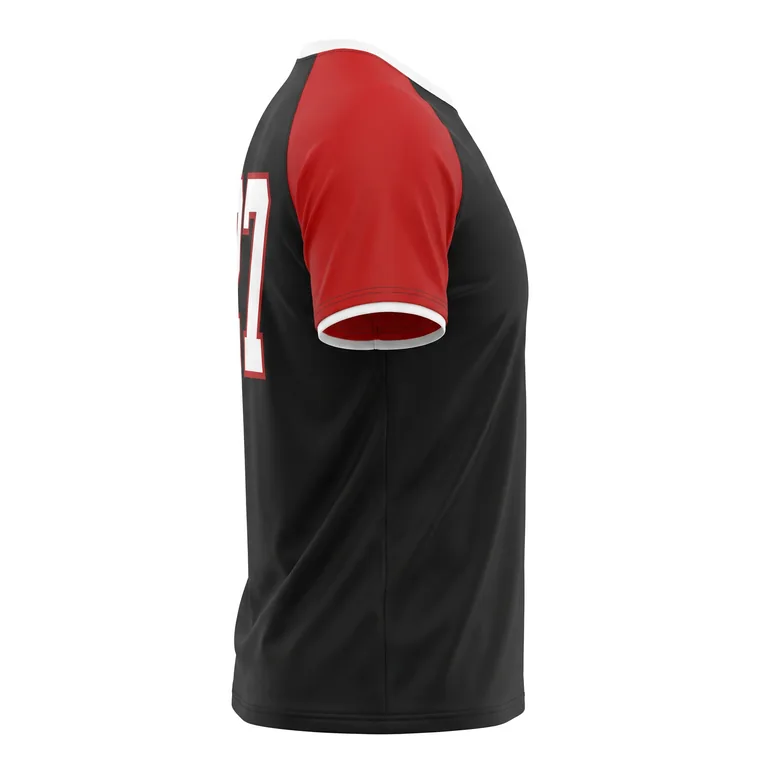 Custom basketball training tees, left side view