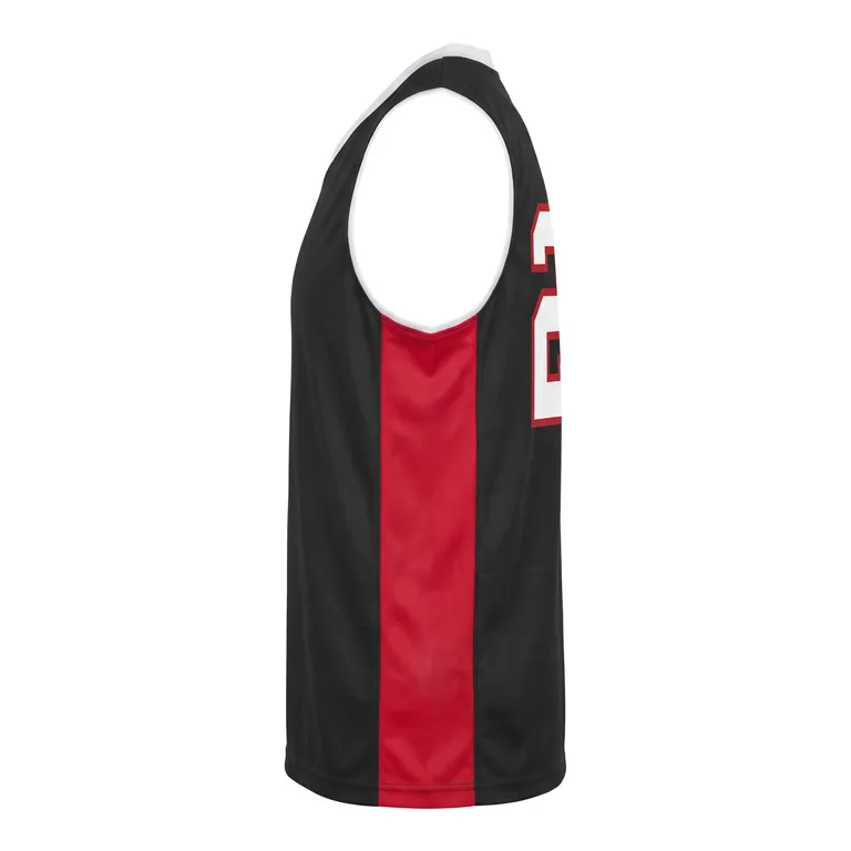 Custom basketball v-neck reversible jerseys, left side view