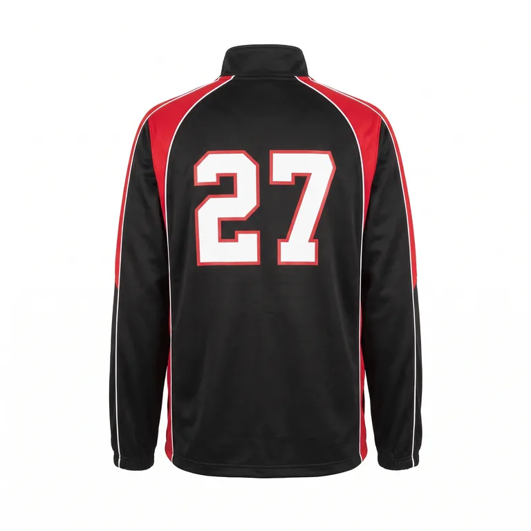 Custom basketball warm-up shooter jackets, back view