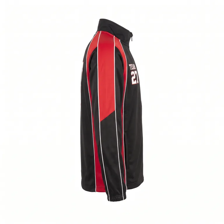 Custom basketball warm-up shooter jackets, left side view