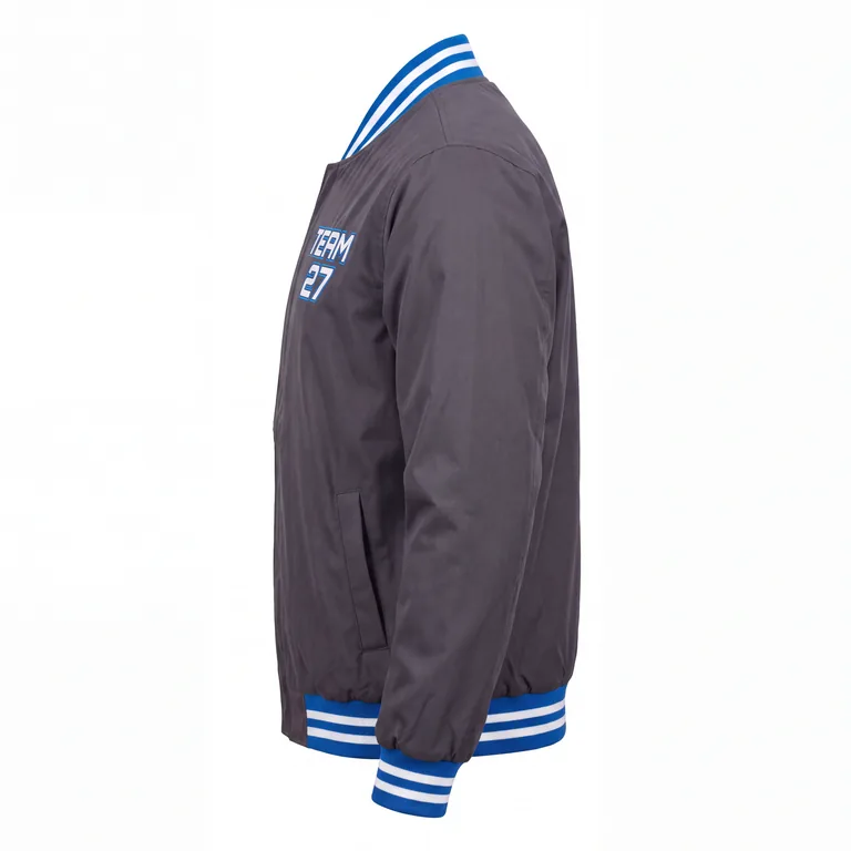 Custom esports bomber jackets, left side view