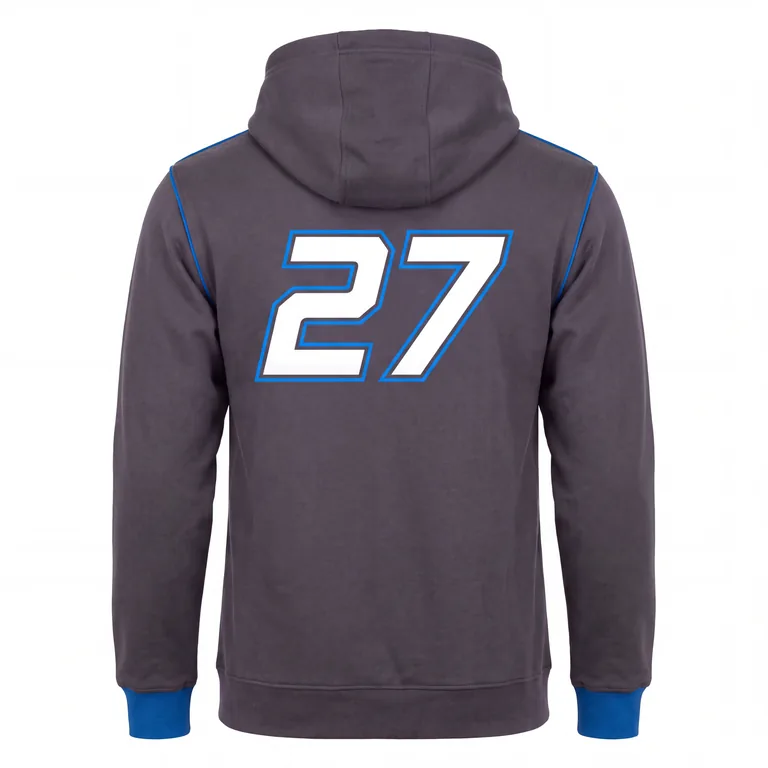 Custom esports hooded pullovers, back view