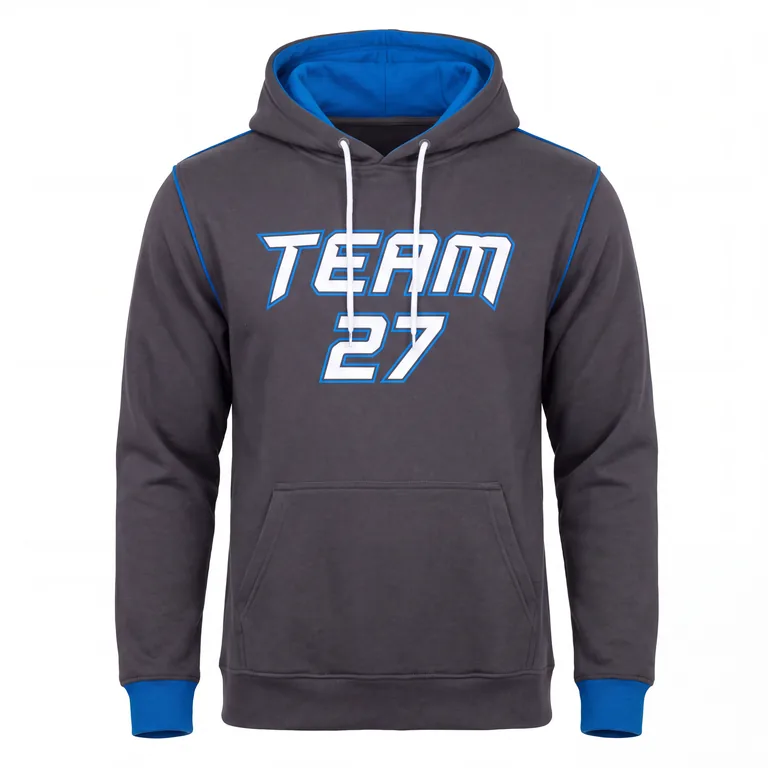 Custom esports hooded pullovers, front view