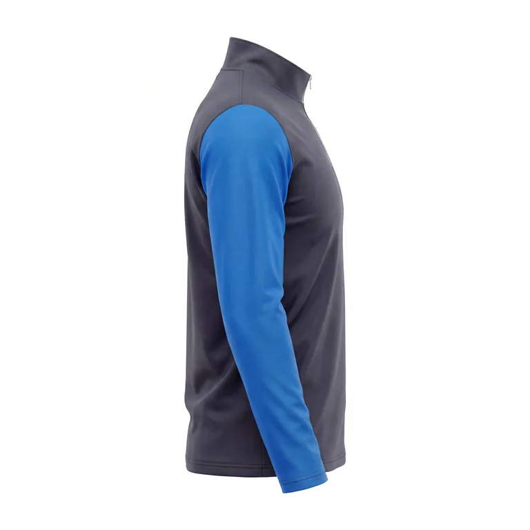 Custom esports quarter-zip player jerseys, left side view