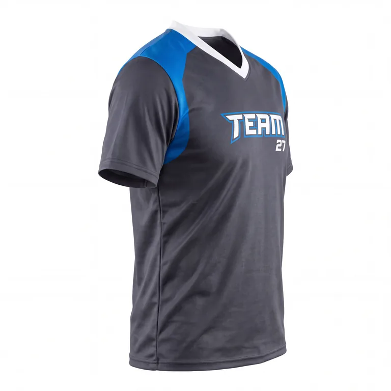 Custom esports short-sleeve player jerseys, left side view