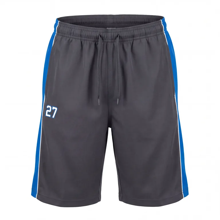 Custom esports training shorts, front view