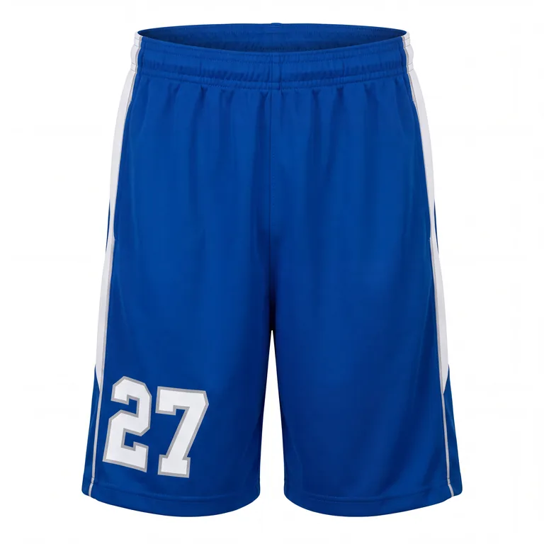 Custom flag football 7v7 game shorts, front view