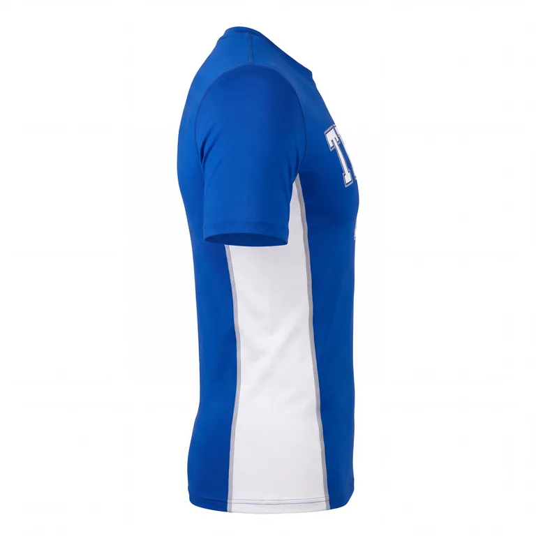 Custom flag football base-layer jerseys, left side view