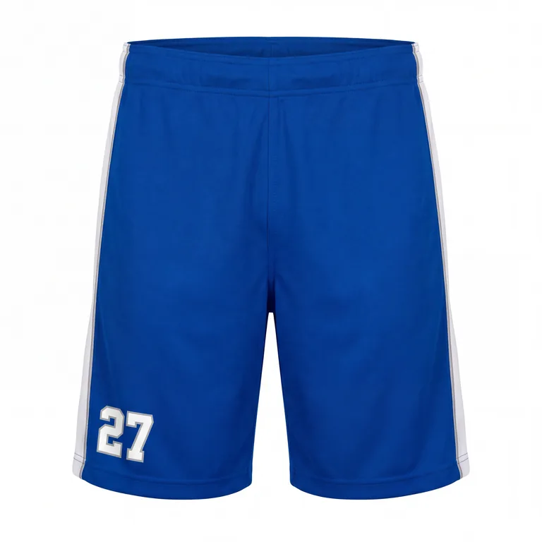 Custom flag football belt-friendly game shorts, front view