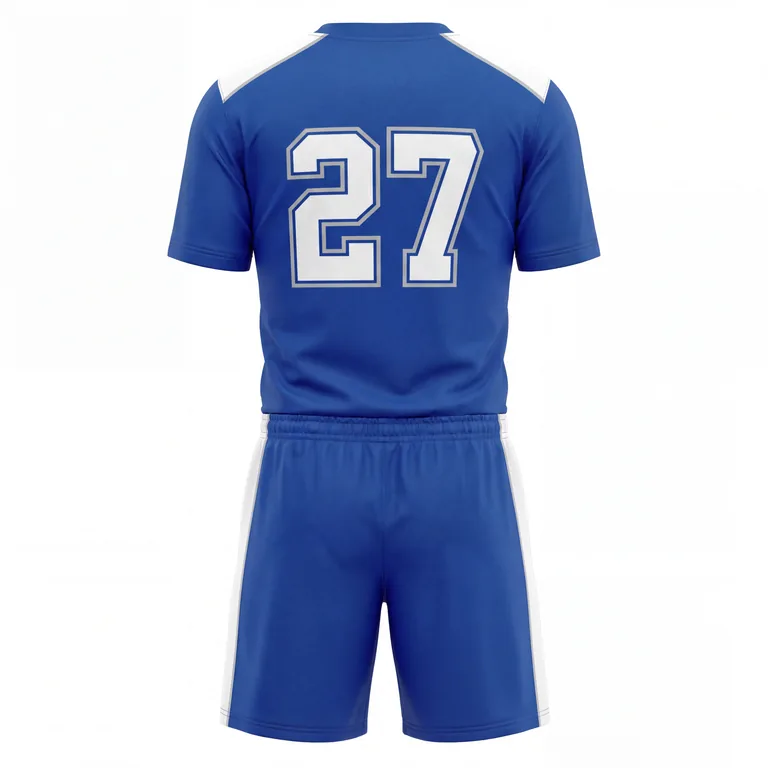 Custom flag football full uniform sets, back view