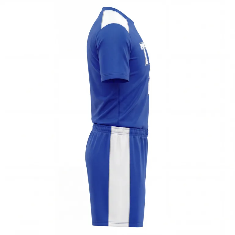 Custom flag football full uniform sets, right side view