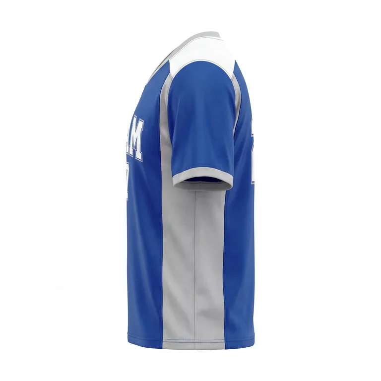 Custom flag football game jerseys, right side view
