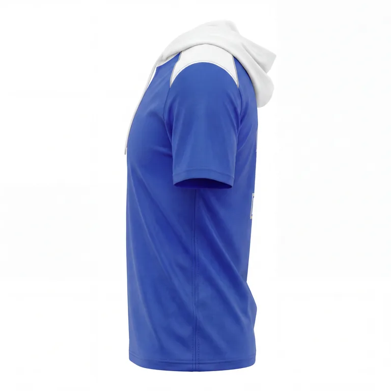 Custom flag football hooded game jerseys, right side view