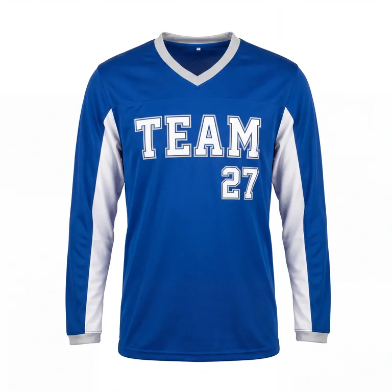 Custom flag football long-sleeve game jerseys, front view