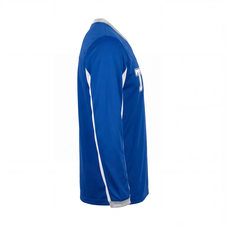 Custom flag football long-sleeve game jerseys, left side view