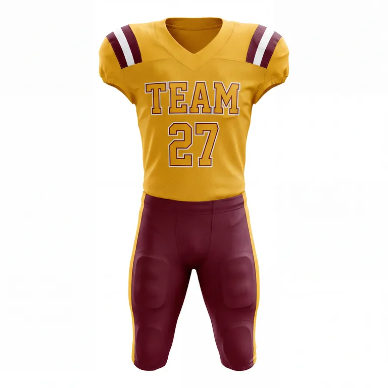 Custom football alternate game uniforms, front view