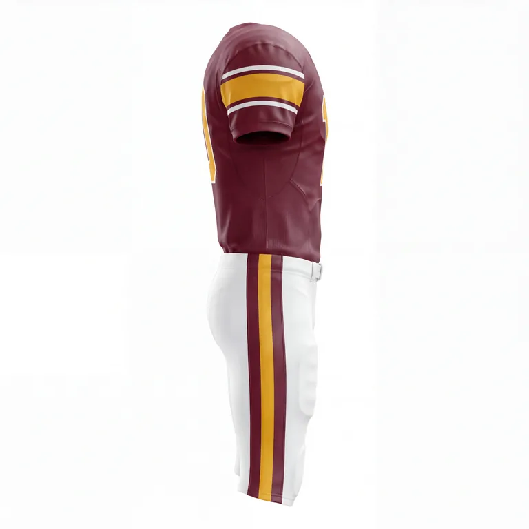 Custom football full uniform sets, right side view