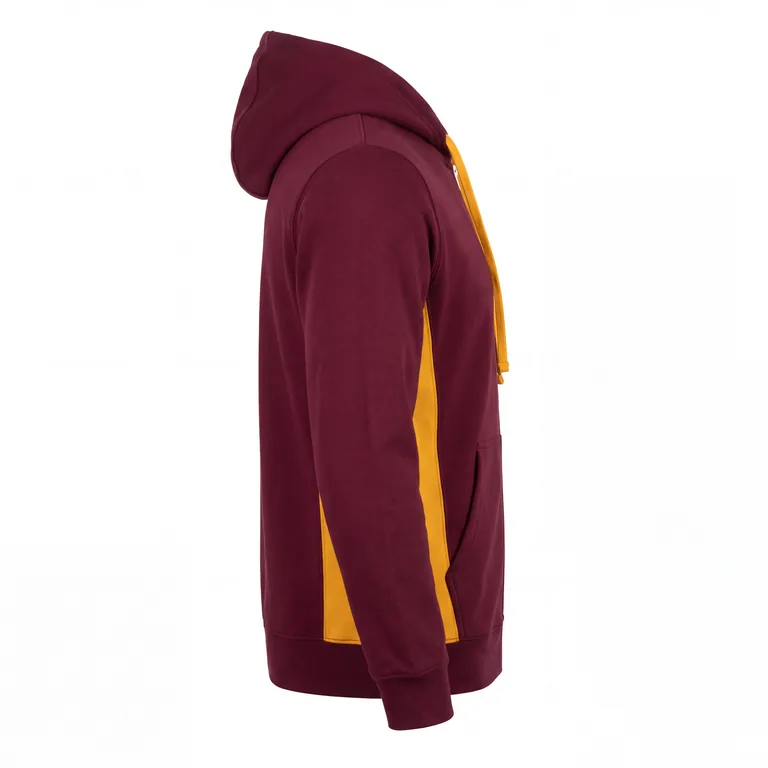 Custom football full-zip hooded jackets, right side view