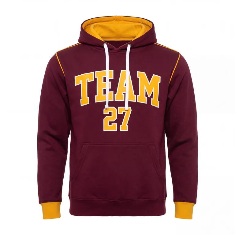 Custom football hooded pullovers, front view