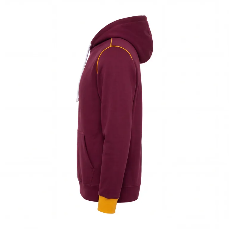Custom football hooded pullovers, left side view