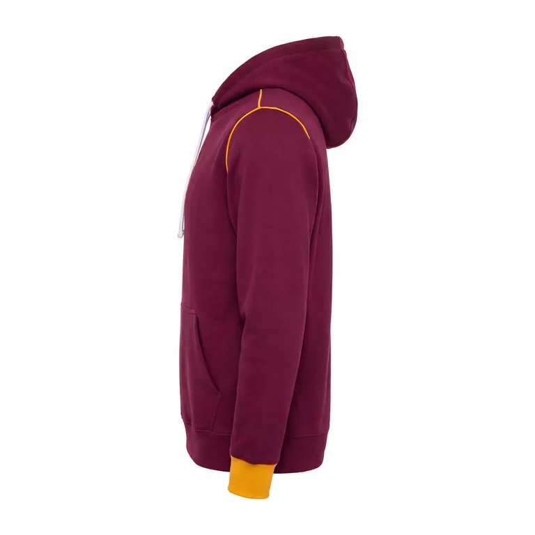 Custom football hooded pullovers, right side view