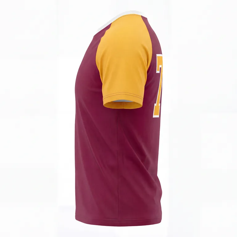 Custom football short-sleeve team tees, right side view