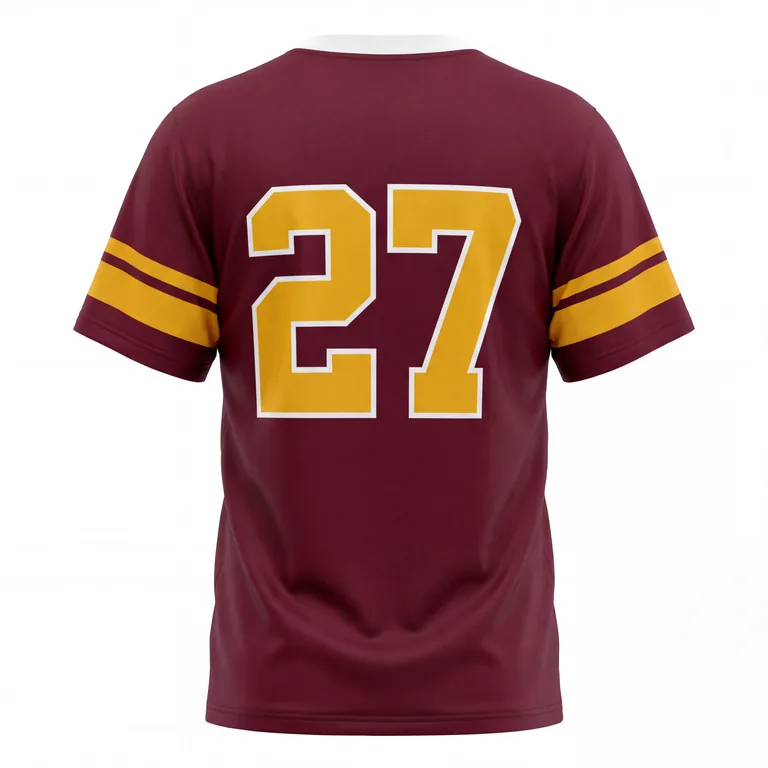 Custom football supporter jerseys, back view