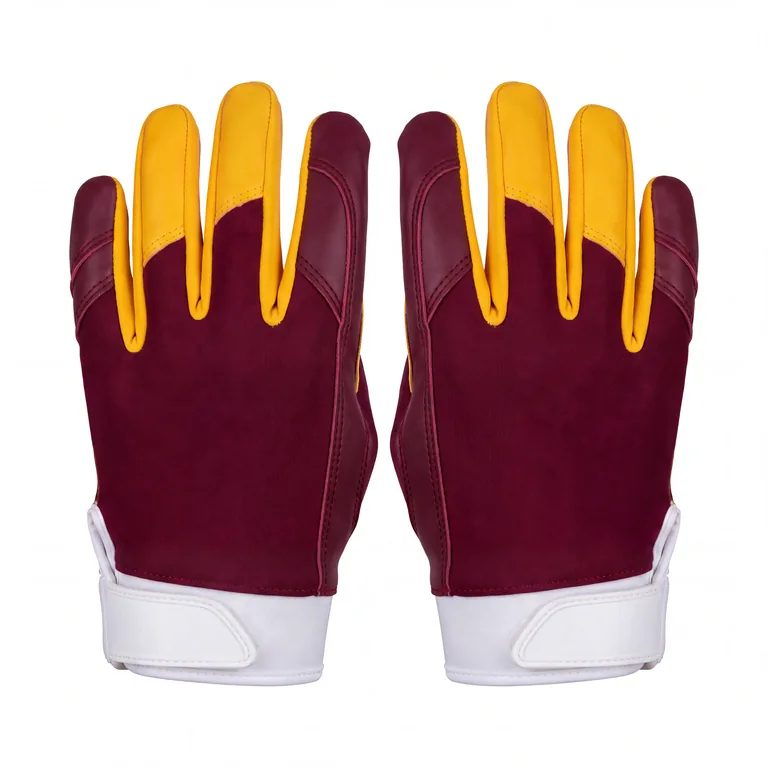 Custom football team gloves, back view