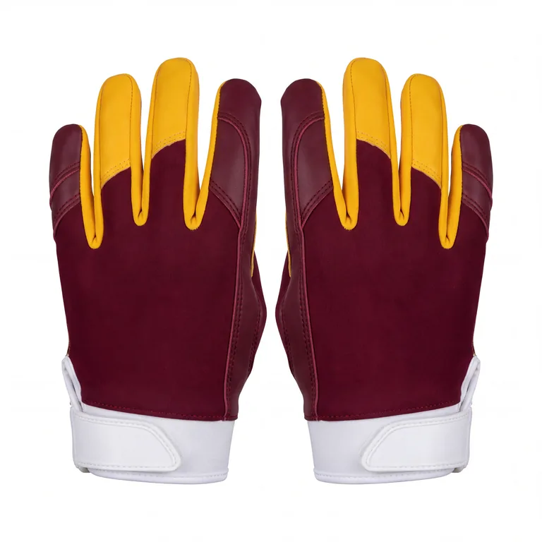 Custom football team gloves, front view